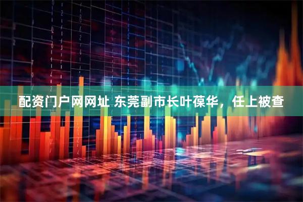 配资门户网网址 东莞副市长叶葆华，任上被查