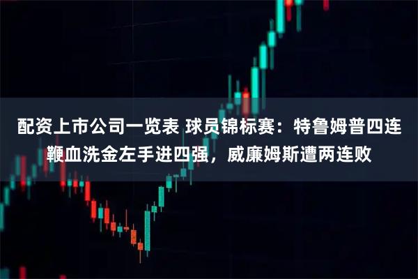 配资上市公司一览表 球员锦标赛：特鲁姆普四连鞭血洗金左手进四强，威廉姆斯遭两连败